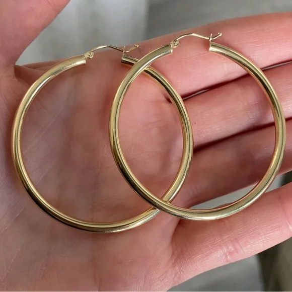 n e w | 18k gold filled hoops - Picture 2 of 5